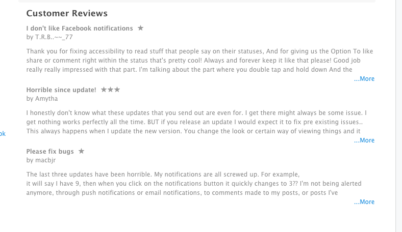Facebook App Reviews